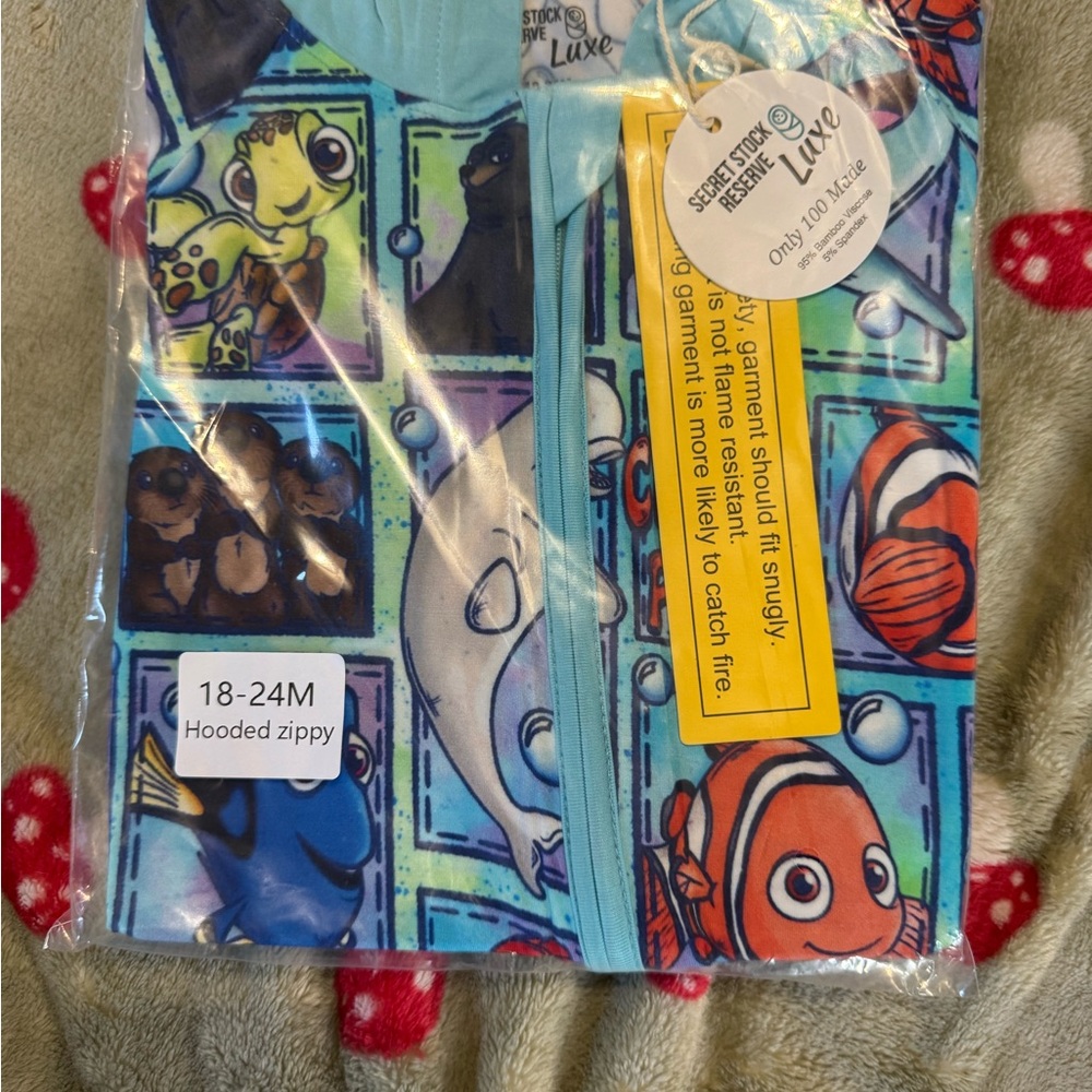 Blue Hooded Zippy with Nemo Print